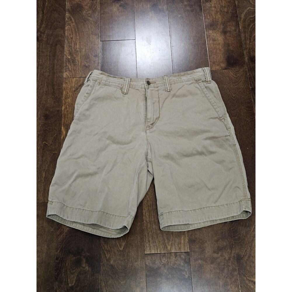 Polo Ralph Lauren Chino Shorts Relaxed Fit Men's Sz 33 Khaki Button Zipper fly